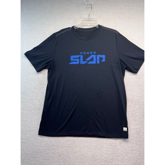 Vuori Power Slap T Shirt Mens L Black Blue Logo Athleisure Activewear Top - Picture 2 of 9